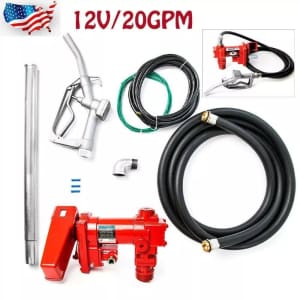 12V 20GPM Fuel Transfer Pump with Nozzle Hose Set: $160 12V 20GPM Fuel Transfer Pump with Nozzle Hose Set: $160