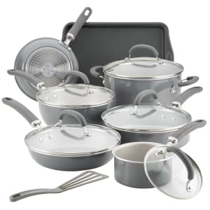 Rachael Ray Create Delicious 13-Piece Aluminum Nonstick Cookware Induction Cookware Set: $109