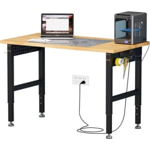 2,000 lbs. Capacity Adjustable Workbench w/ Power Strip: $92.76