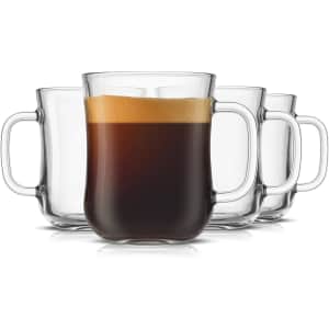 JoyJolt Glass Coffee Cup 4-Pack: $11