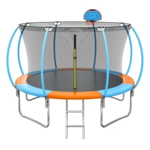 12-Foot Trampoline with Basketball Hoop: $169.99