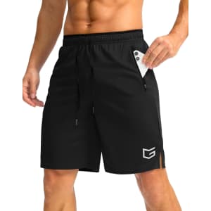 G Gradual Men's 9" Gym Shorts with Zipper Pocket: $11.99