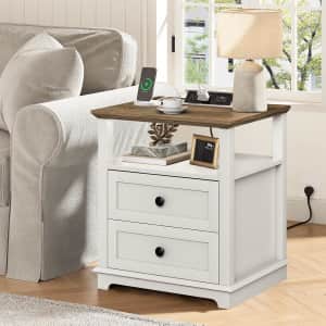 Hifyobro End Table with Charging Station: $92.98 Hifyobro End Table with Charging Station: $92.98