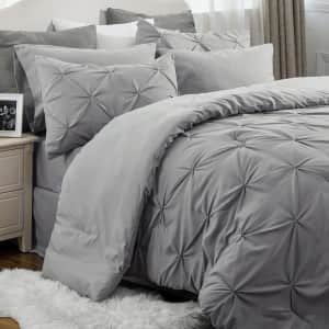 Bedsure 7-Piece King Comforter Set: $40