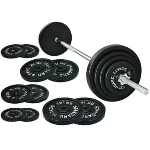 BalanceFrom Cast Iron Barbell w/ 95-lbs. Plates Set: $90