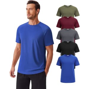 Pinspark Men's Quick Dry Workout Shirt 5-Pack: $20 Pinspark Men's Quick Dry Workout Shirt 5-Pack: $20