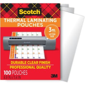 Scotch Thermal Laminating Pouches 100-Pack: $11.98