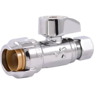 SharkBite 1/2" x 3/8" Compression Straight Stop Valve: $9.39