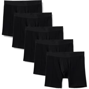 Amazon Essentials Men's Cotton Jersey 7" Boxer Briefs 5-Pack: $15