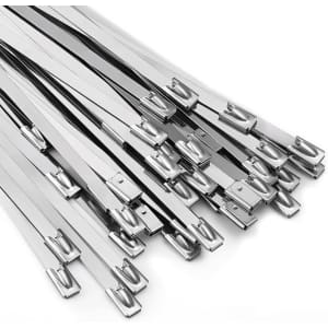 304 Stainless Steel 11.8" Zip Tie 100-Piece Set: $5.99 304 Stainless Steel 11.8" Zip Tie 100-Piece Set: $5.99