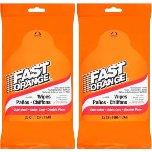 Fast Orange 25-Count Mechanic's Hand Cleaner Wipes 2-Pack: $8.94