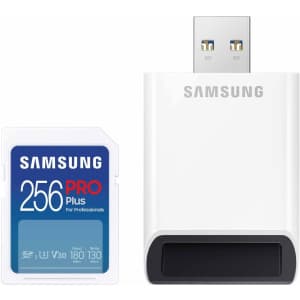 Samsung PRO Plus Full Size 256GB SDXC Memory Card + Reader: $20