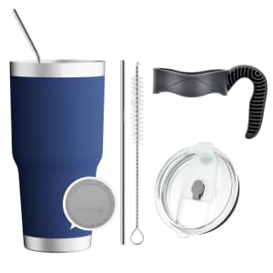 30-oz. Insulated Travel Mug w/ Handle & Lid: $14.94