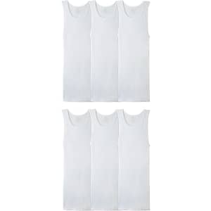 Fruit of the Loom Men's Moisture Wicking Tank Tops 6-Pack: $12