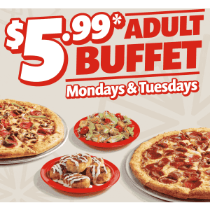 Cici's Pizza Adult Buffet: $5.99 on Mondays and Tuesdays