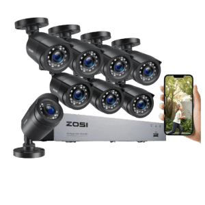 Zosi 8-Channel 5MP Lite DVR 1080P Outdoor CCTV Security Camera System with Night Vision: $133