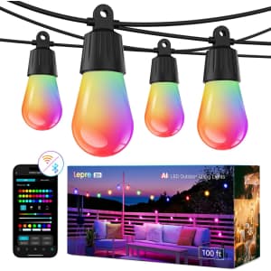Lepro 100-Foot RGBIC AI Smart Outdoor String Lights: $60 w/ Prime Lepro 100-Foot RGBIC AI Smart Outdoor String Lights: $60 w/ Prime