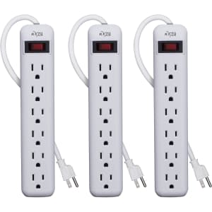 KMC 6-Outlet Power Strip 3-Pack: $8