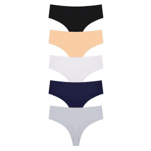 Voenxe Women's Seamless High Waisted Thong 5-Pack: $7.37