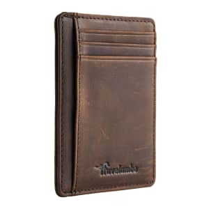 Travelambo Slim Leather RFID Blocking Wallet: $7.99