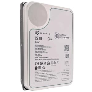 Certified Refurb Seagate Exos CMR 22TB 3.5" Internal Hard Drive: $254.99