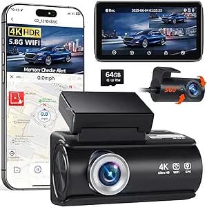 Faninso 4K Front and Rear Dash Cam: $34.99 Faninso 4K Front and Rear Dash Cam: $34.99