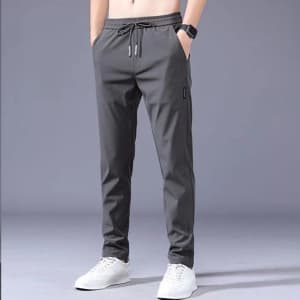 Men's Trousers Casual Pants Drawstring Elastic Waist: 2 for $9.98