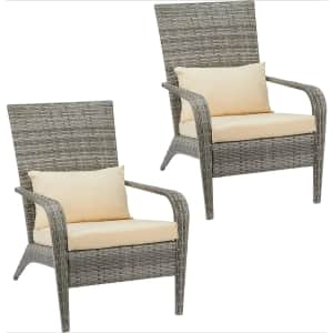 Aecojoy Adirondack Wicker Patio Chair 2-Pack: $99.99