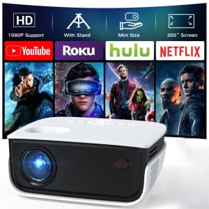 Topvision 1080P Mini Projector with Bluetooth: $41.99