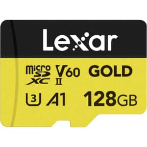 Lexar 128GB Professional Gold Micro SD Card: $25
