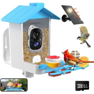 Dovbird 2K HD Solar-Powered Smart Bird Feeder w/ 32GB SD Card & Camera: $47.99