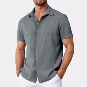 Men's Casual Linen Shirt: 2 for $11