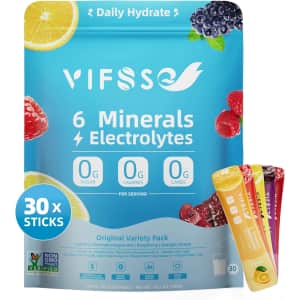30-Count Sugar-Free Electrolyte Powder Drink Mix Sticks: $12.49