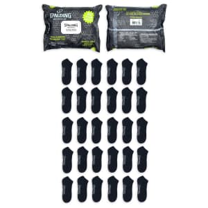 Spalding Men's No-Show Socks 30-Pair Pack: $8.97