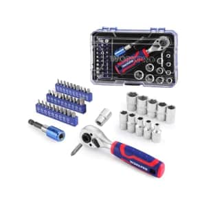 WorkPro 1/4" Dr. Ratchet 42-Piece Set: $12.99