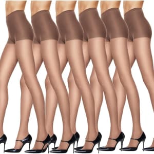 Hanes Women's Silk Reflections Control Top Pantyhose 6-Pack: $13