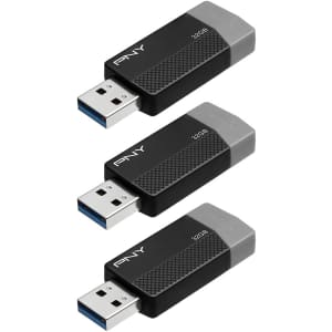 PNY Technologies ODM Elite Edge 32GB USB 3.0 Flash Drive 3-Pack: $13