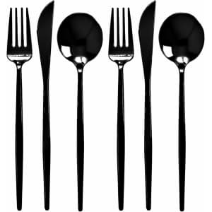 Opulence Collection 96-Piece Plastic Flatware Set: $5.59