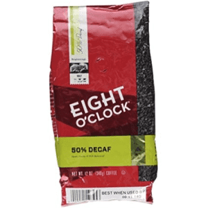 Eight O'Clock 50% Decaf Ground Coffee: $3.99