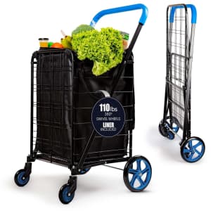 SereneLife Large Folding Utility Shopping Cart: $15.99