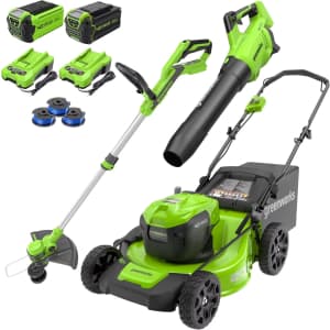 Greenworks 40V 20" Cordless Lawn Mower, Blower & 12" String Trimmer Kit: $408 Greenworks 40V 20" Cordless Lawn Mower, Blower & 12" String Trimmer Kit: $408