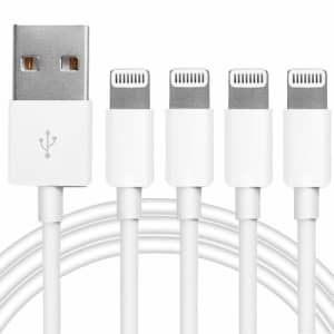 Mailesi MFi-Certified Lightning to USB Cable 4-Pack: $7.19