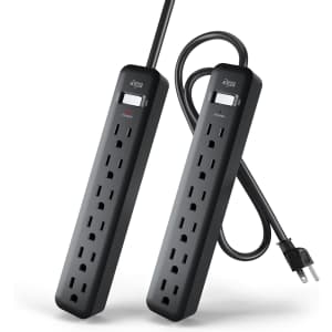 KMC 6-Outlet Power Strip 2-Pack: $6.24