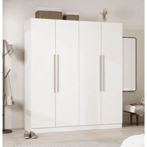 4-Door Wardrobe with Storage Shelves: $314 4-Door Wardrobe with Storage Shelves: $314