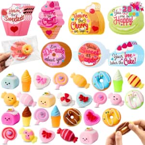 Valentine's Day Gift Cards with Candy Mochi Squishy Toys 28pc Set: $8.99 Valentine's Day Gift Cards with Candy Mochi Squishy Toys 28pc Set: $8.99
