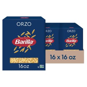Barilla Orzo Pasta 16-oz. Box 16-Pack: $13 via Sub & Save Barilla Orzo Pasta 16-oz. Box 16-Pack: $13 via Sub & Save
