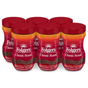Folgers Classic Roast Instant Coffee 12-oz. Jar 6-Pack: $32 via Sub & Save