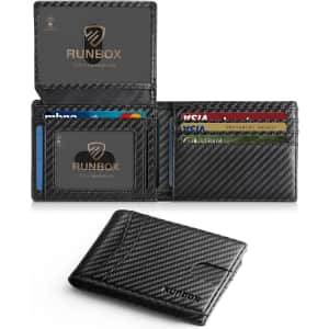 Runbox Men's Slim Leather Wallet with RFID Blocking: $5.99