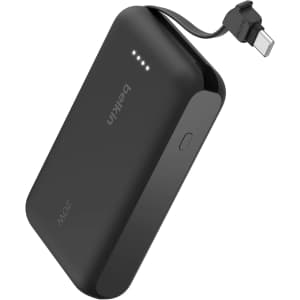 Belkin 10000 mAh 20W Fast Charge Power Bank w/Integrated Cable: $15 Belkin 10000 mAh 20W Fast Charge Power Bank w/Integrated Cable: $15