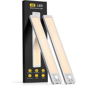 Under Cabinet Motion Sensor 10" 40-LED Wireless Lights 2-Pack: $19